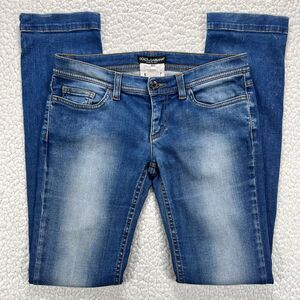 Dolce & Gabbana Girly Jeans Women’s EU6 Low Rise Slim Blue Stretch Denim Italy